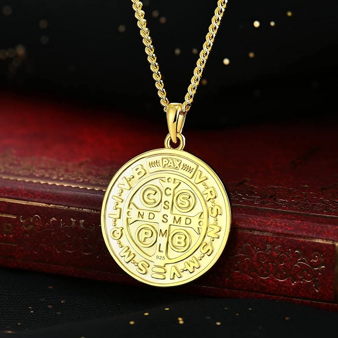 Dual-Sided St. Benedict Medal Necklace (4 color)