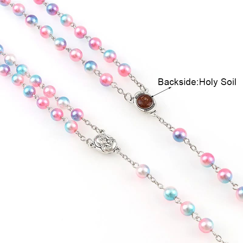 Two-color Plastic Crucifix Rosary