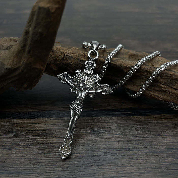 St. Benedict Symbol Crucifix Necklace