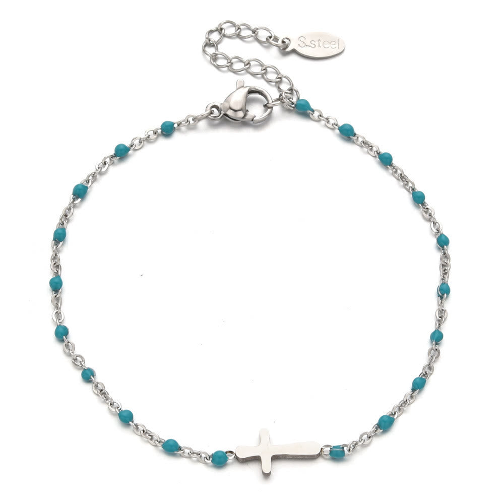 Delicate Minimalist Cross Bracelet