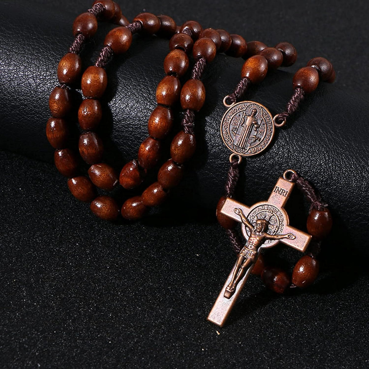 St. Benedict Olive Wood Prayer Rosary