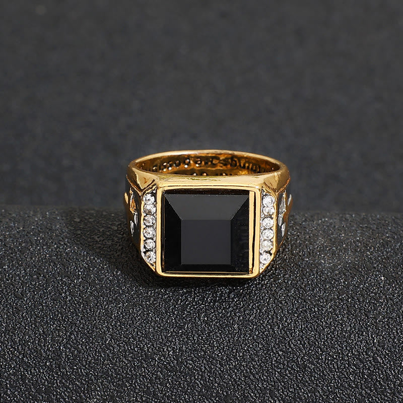 Faith Two Tone Plated Cross Ring - With God All Things Are Possible