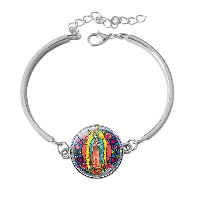 Santa Maria Our Lady Religious Glass Jewelry Set
