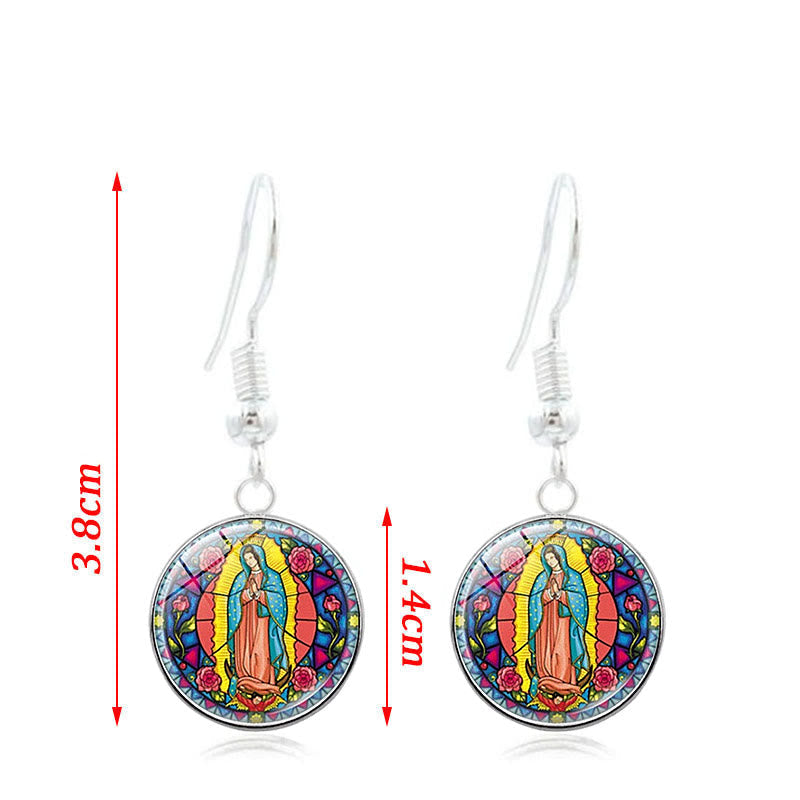 Santa Maria Our Lady Religious Glass Jewelry Set