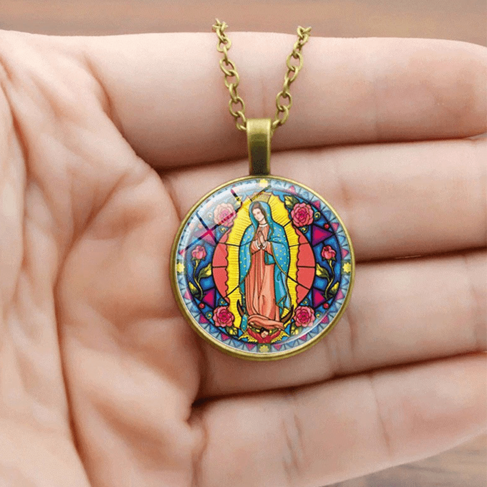 Santa Maria Our Lady Religious Glass Jewelry Set