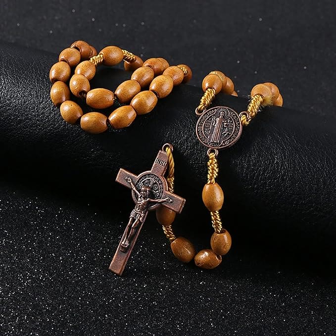 St. Benedict Olive Wood Prayer Rosary