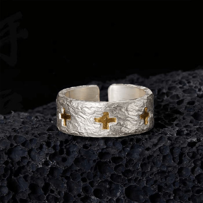 Minimalist Style Cross Adjustable Copper Ring