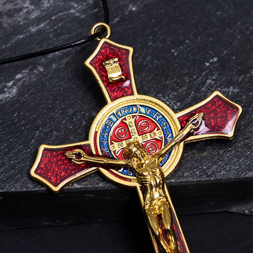 Classic Style Red/Blue Crafted Crucifix Big Size Pendant Necklace(5 color)