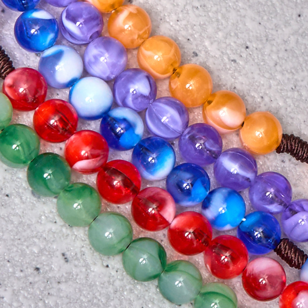 Immaculate Heart of Mary & Crucifix of 10 mm Round Green Acrylic Nylon Cord Rosary