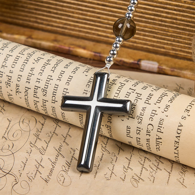 PRAYERFUL FAITH: Handmade Natural Obsidian Tiger's Eye Rosary with Gift Card