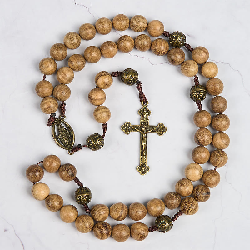 10mm Agarwood & Metal Cloud Bead Handmade Rosary - A Sacred Blend of Tradition and Faith