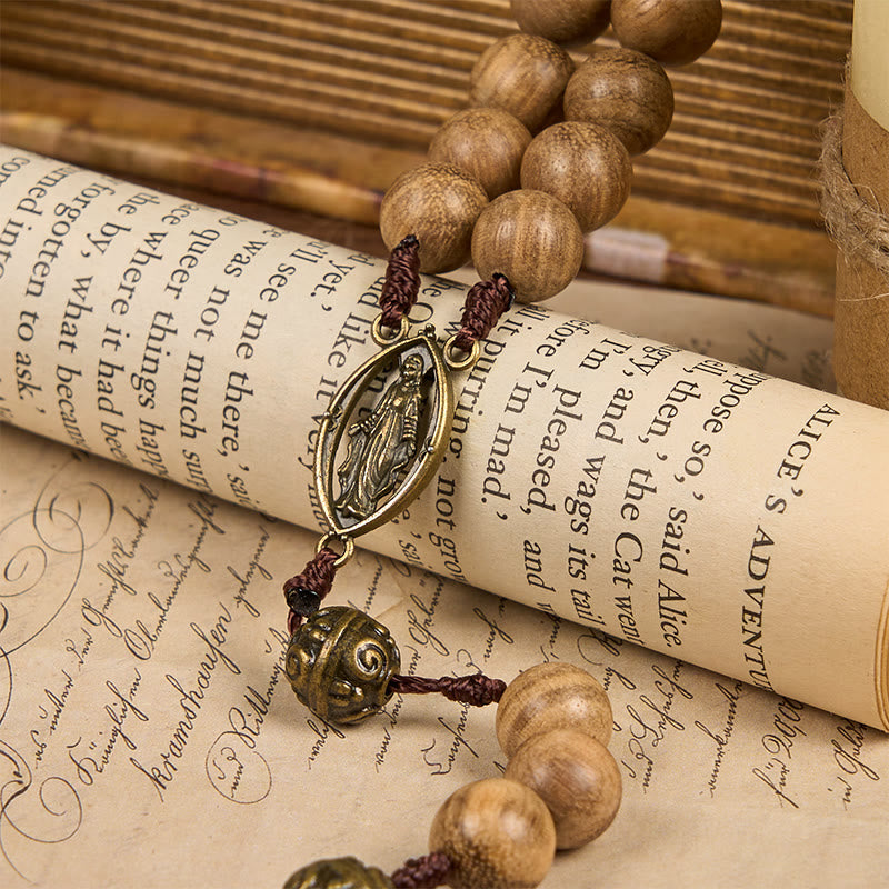 10mm Agarwood & Metal Cloud Bead Handmade Rosary - A Sacred Blend of Tradition and Faith