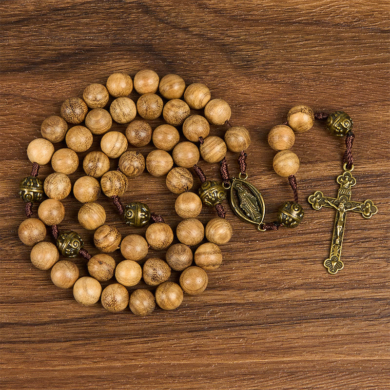 10mm Agarwood & Metal Cloud Bead Handmade Rosary - A Sacred Blend of Tradition and Faith