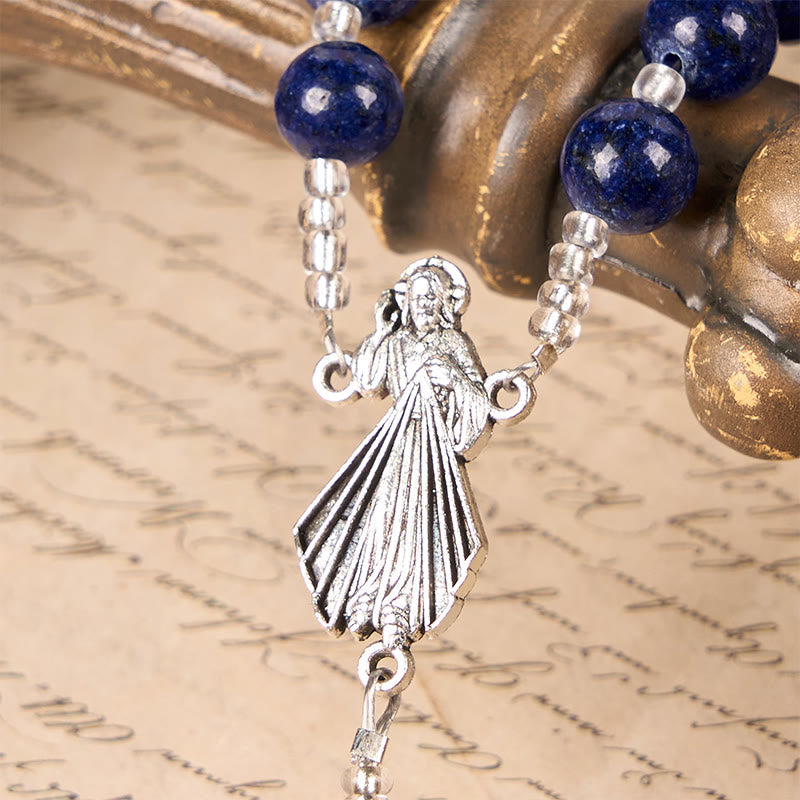 Ocean-Themed Divine Mercy Rosary with Anchor Charm - Embark on a Faithful Voyage with Christ