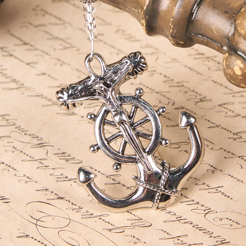 Ocean-Themed Divine Mercy Rosary with Anchor Charm - Embark on a Faithful Voyage with Christ