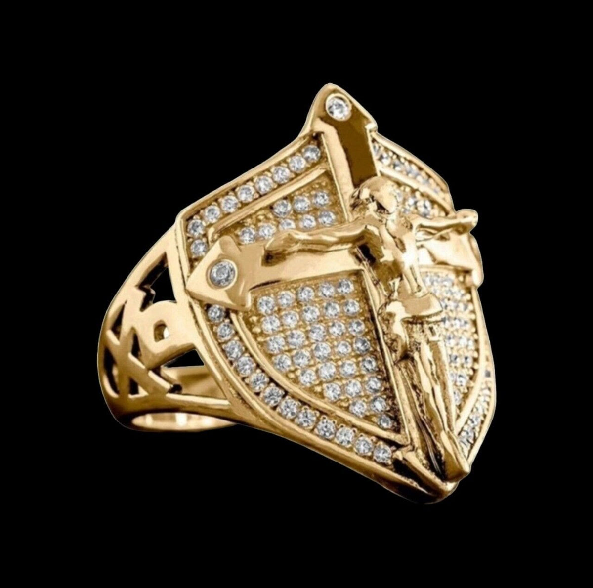 Divine Shield Crucifix Luxurious Ring: A Bold Testament of Faith and Devotion