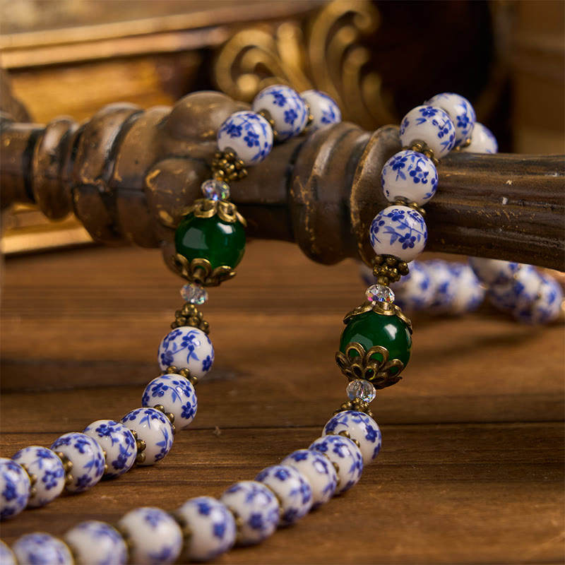 Divine Serenity Handmade Floral Rosary: Our Lady of Guadalupe & Crucifix of 8mm Ceramics&Jade