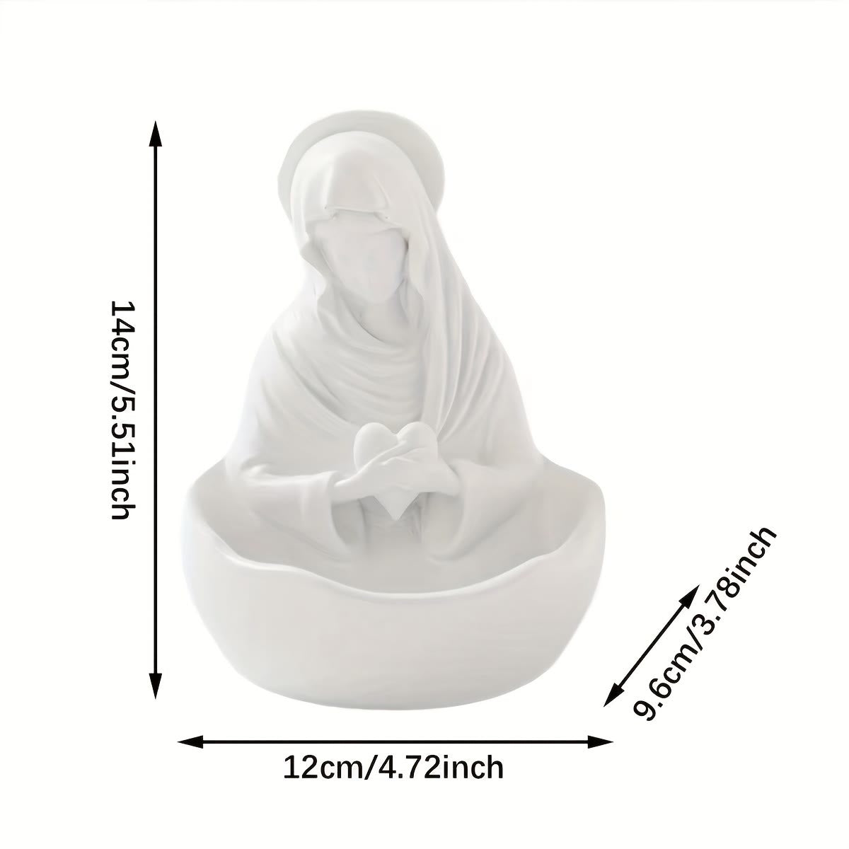 Our Lady White Resin Rosary Holder Container: Carrying the Beauty of Faith