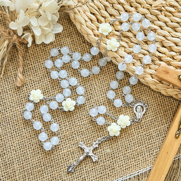 Luminous Beads with Flower Rose Glow-in-dark Divine Grace Rosary