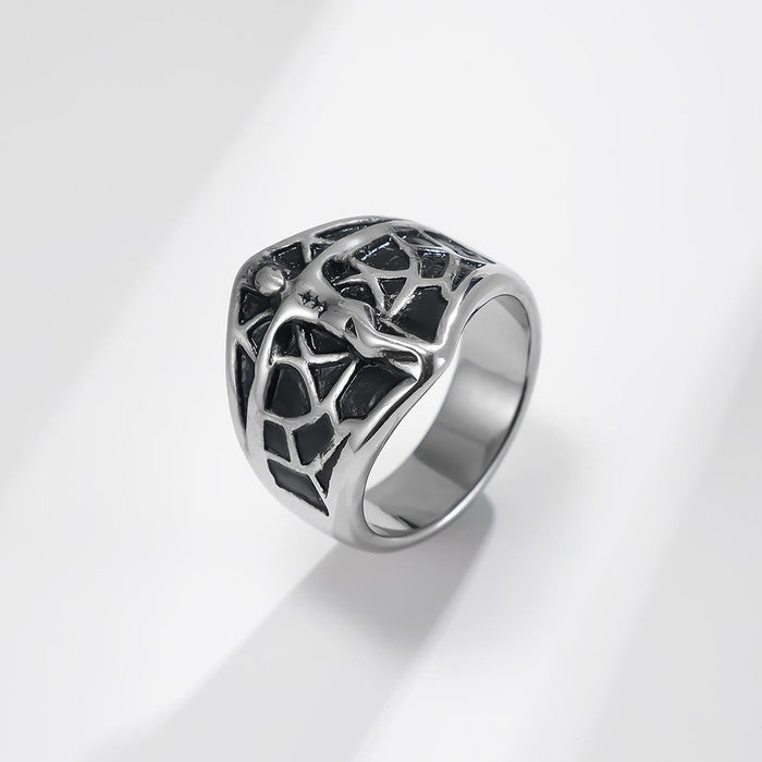 2colors Vintage Spiderweb Jesus Cross Ring - A Blend of Edge and Faith