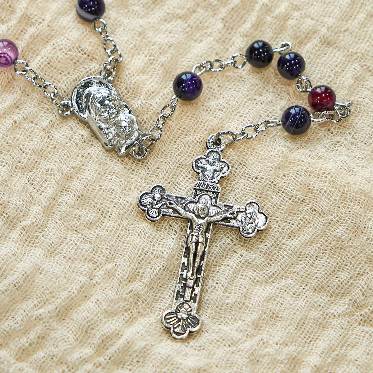 6mm Purple Agate Rosary: A Reminder of God's Regal & Divine Nature