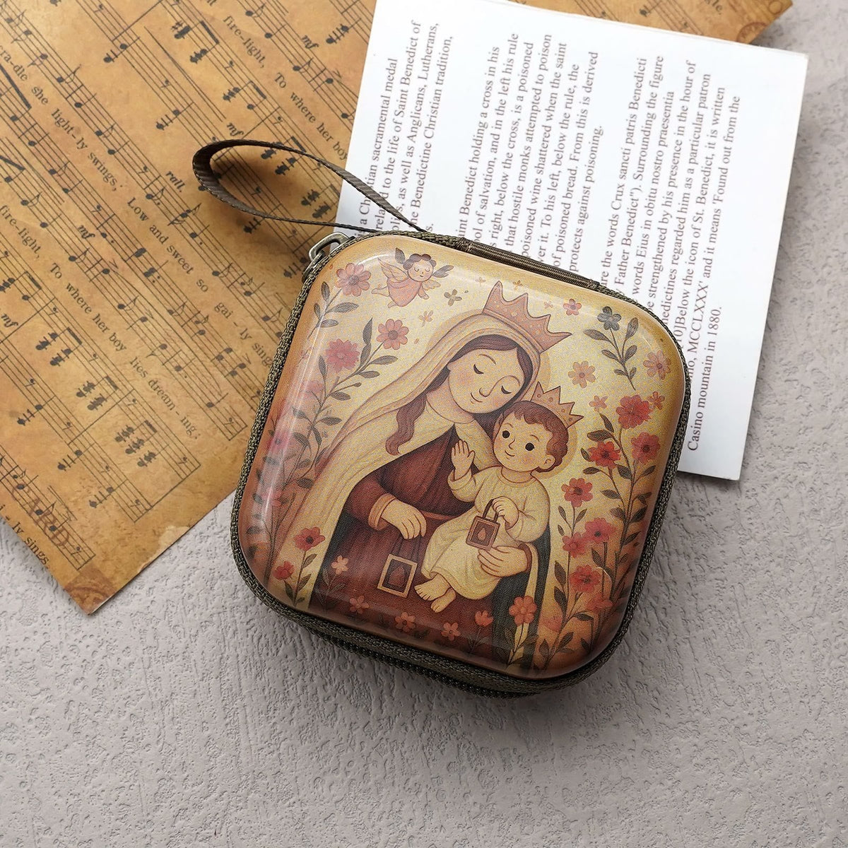 9 Patterns Cartoon Style Square Rosary Cases: A Beautiful Blend of Faith and Function