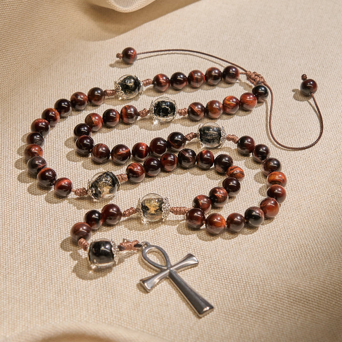 PRAYERFUL FAITH: Handmade Wooden Beads Rosary & Necklace 2-in-1 with Gift Card