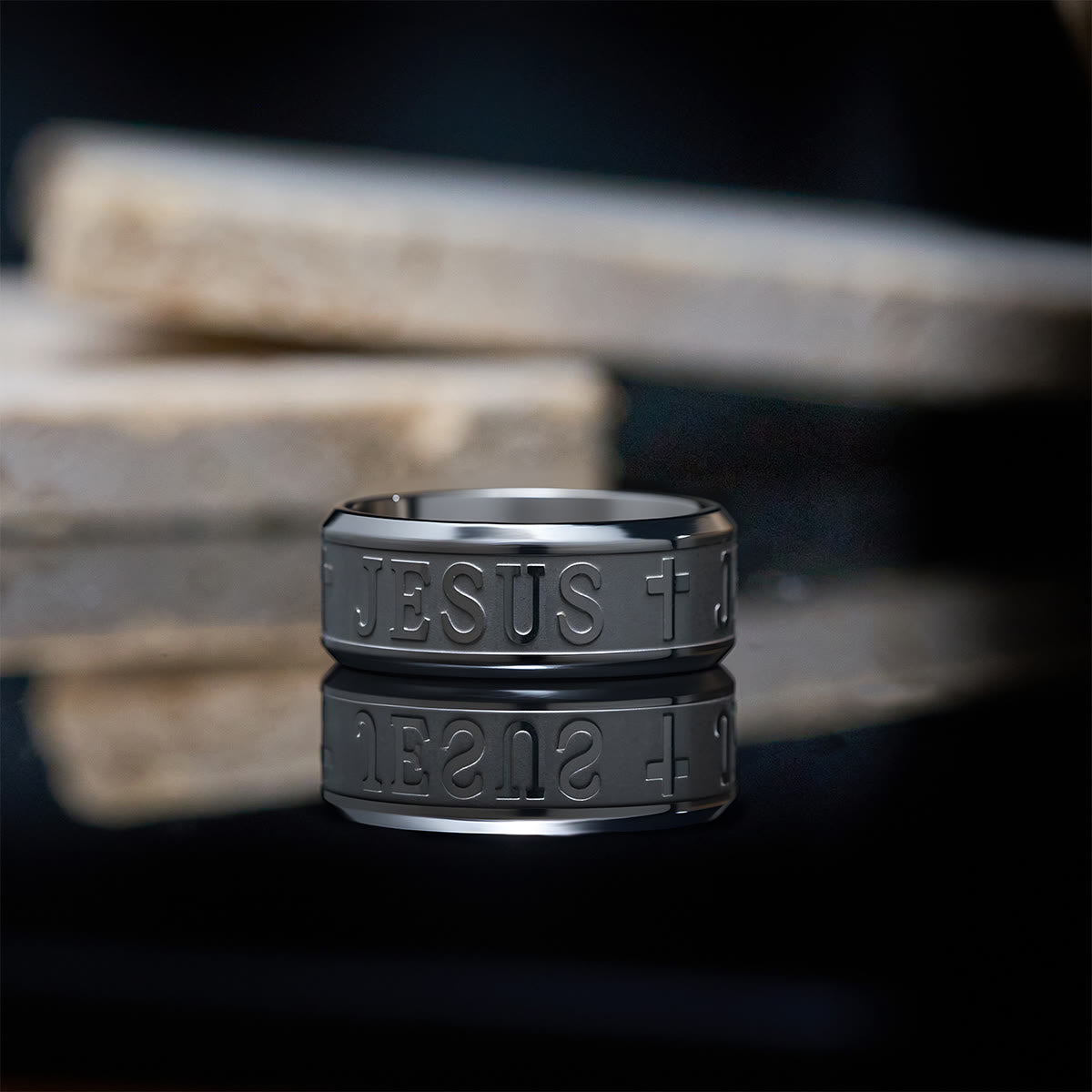 Alloy Ring with Laser engraving "JESUS"
