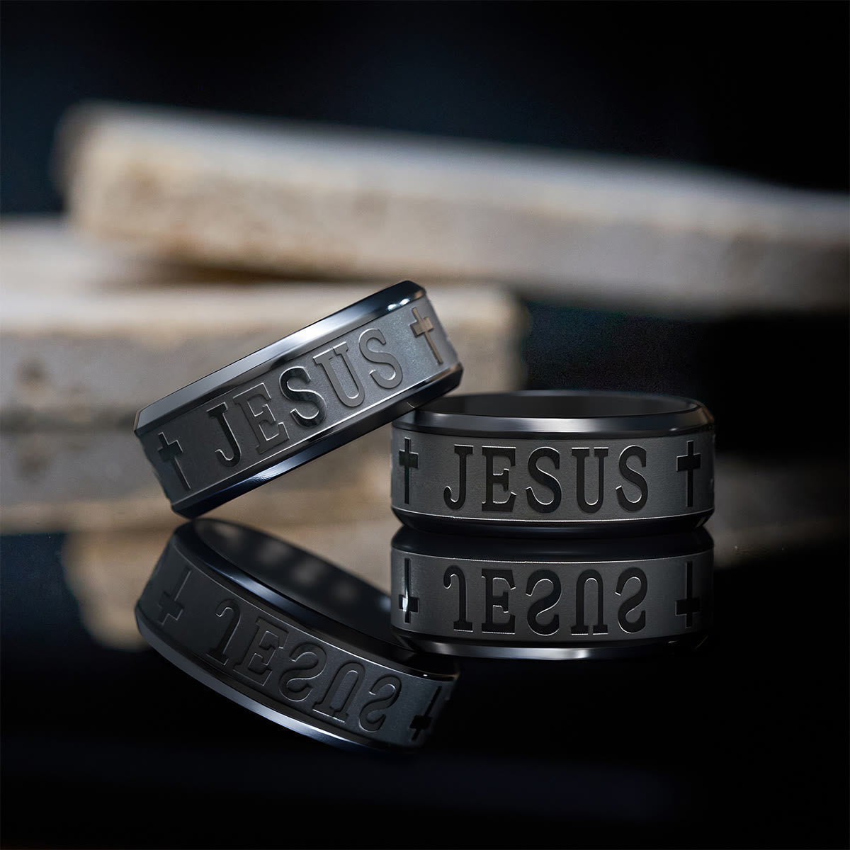 Alloy Ring with Laser engraving "JESUS"