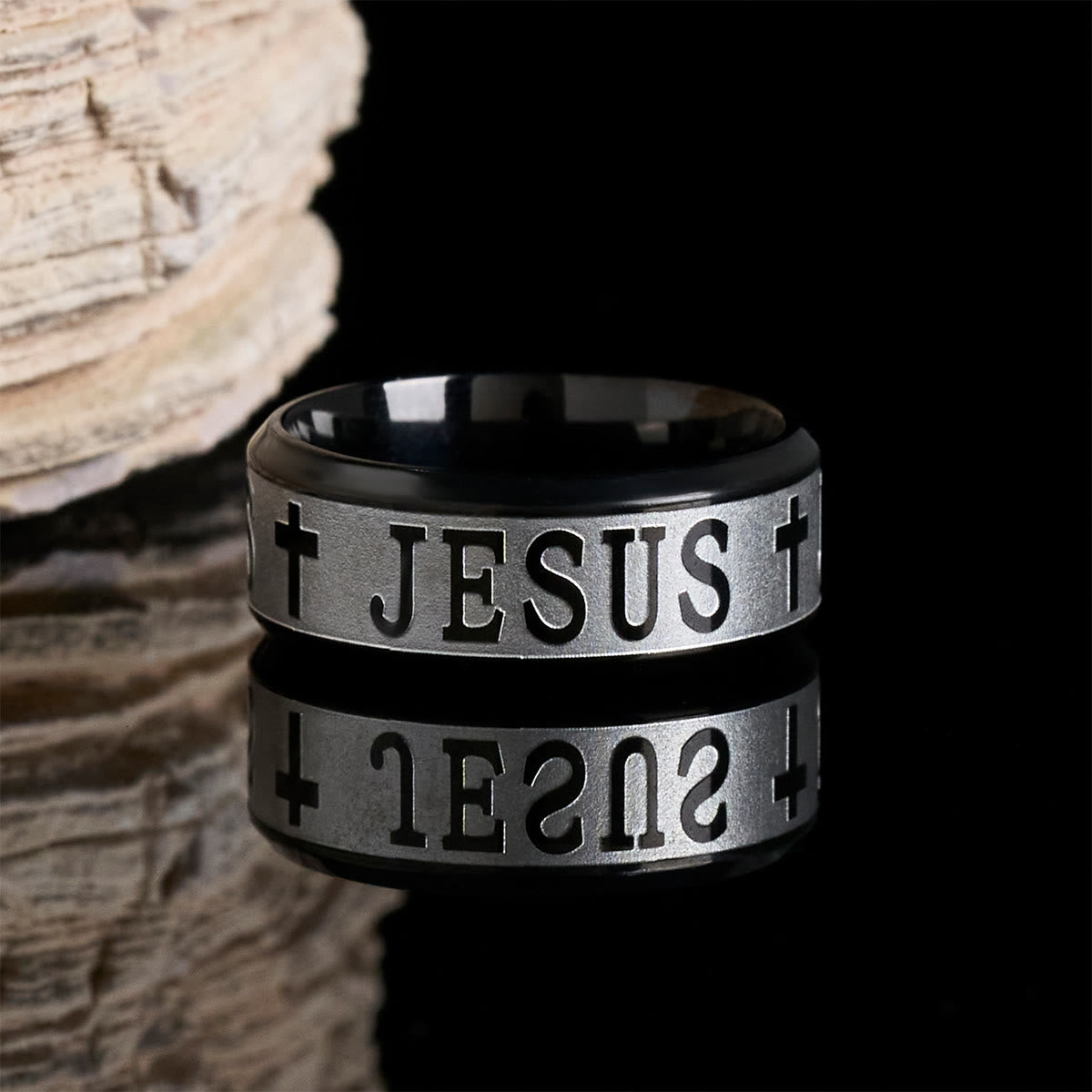 Alloy Ring with Laser engraving "JESUS"
