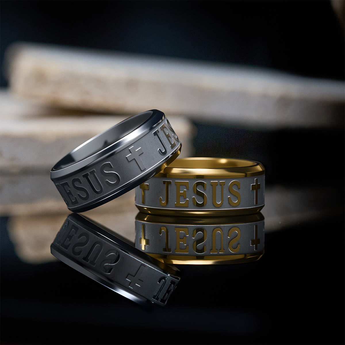Alloy Ring with Laser engraving "JESUS"