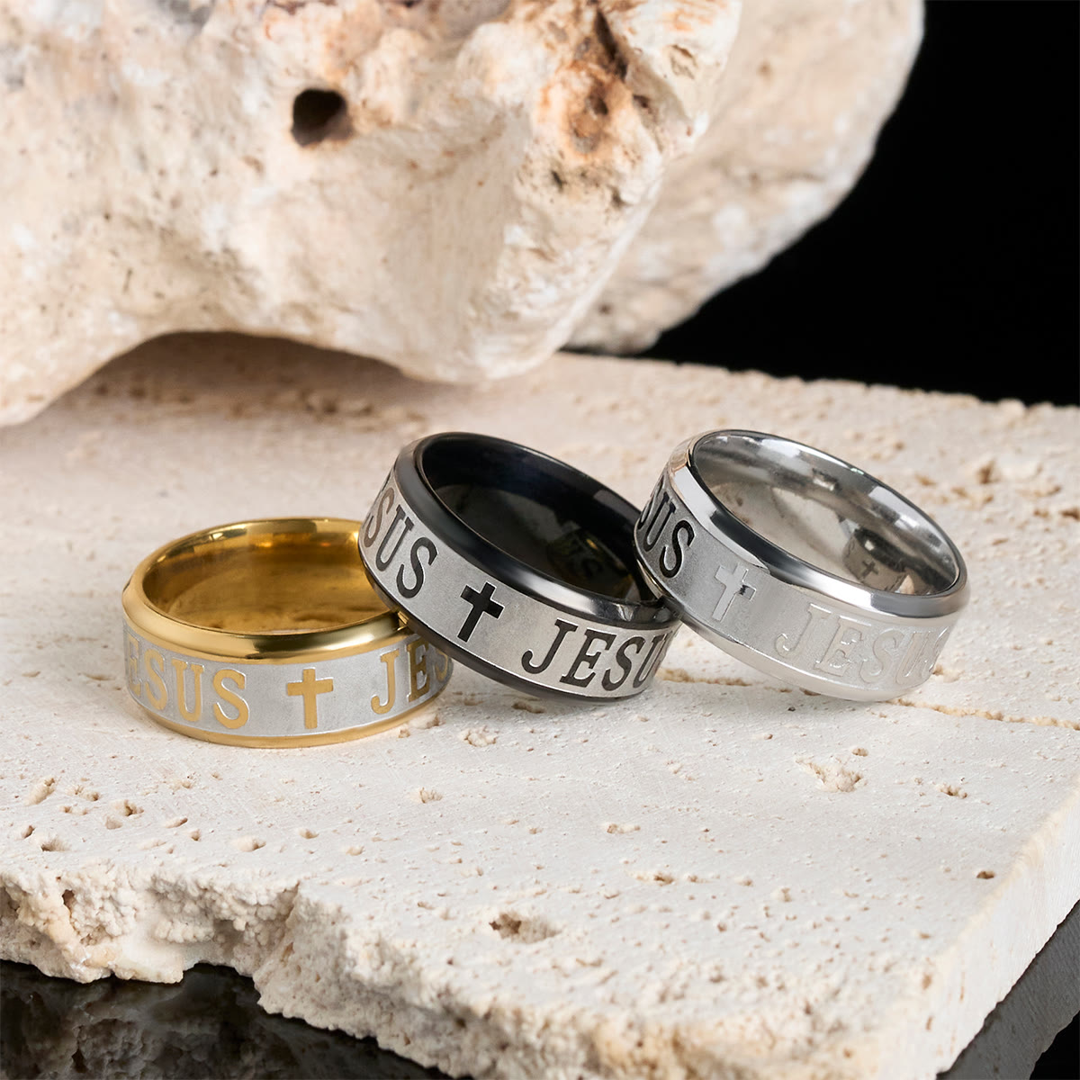 Alloy Ring with Laser engraving "JESUS"