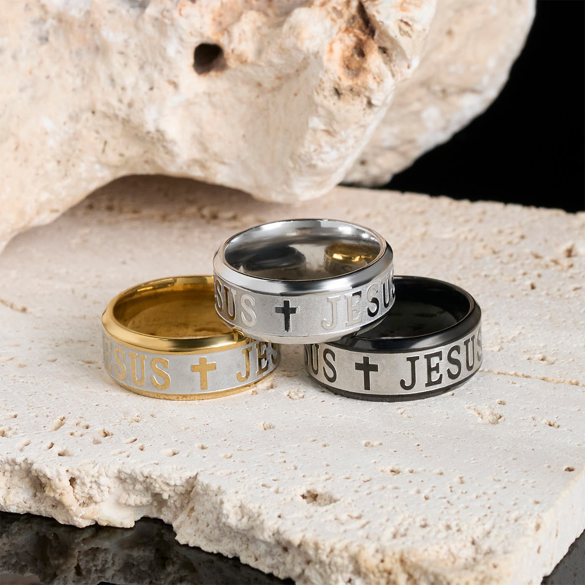 Alloy Ring with Laser engraving "JESUS"