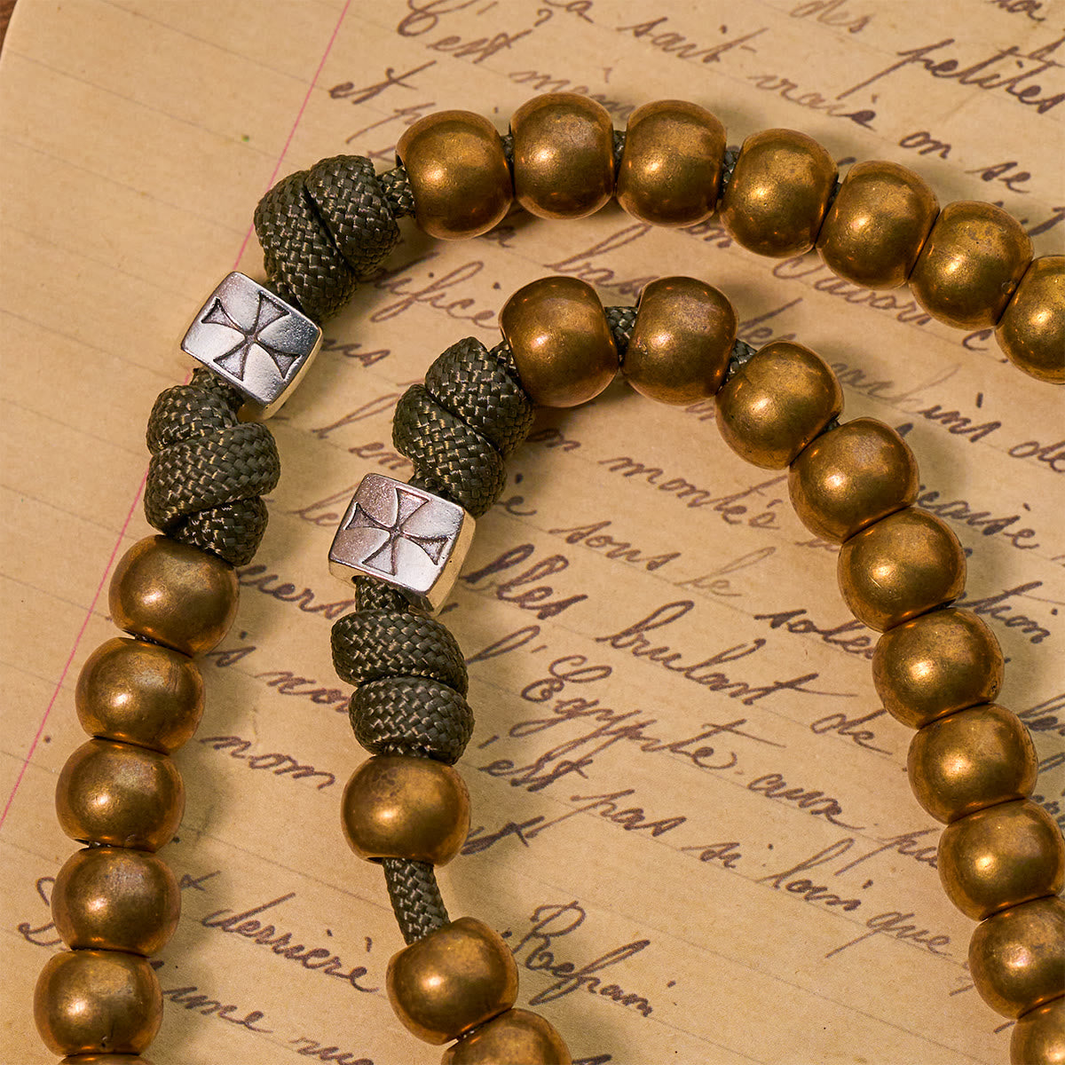Enduring Faith Paracord Rosary with Bronze Beads: Tradition Woven with Strength