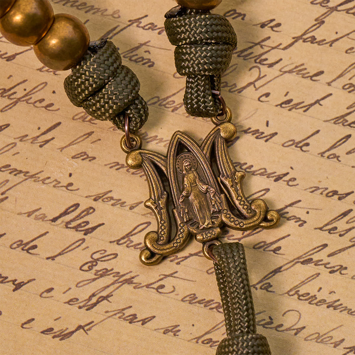 Enduring Faith Paracord Rosary with Bronze Beads: Tradition Woven with Strength