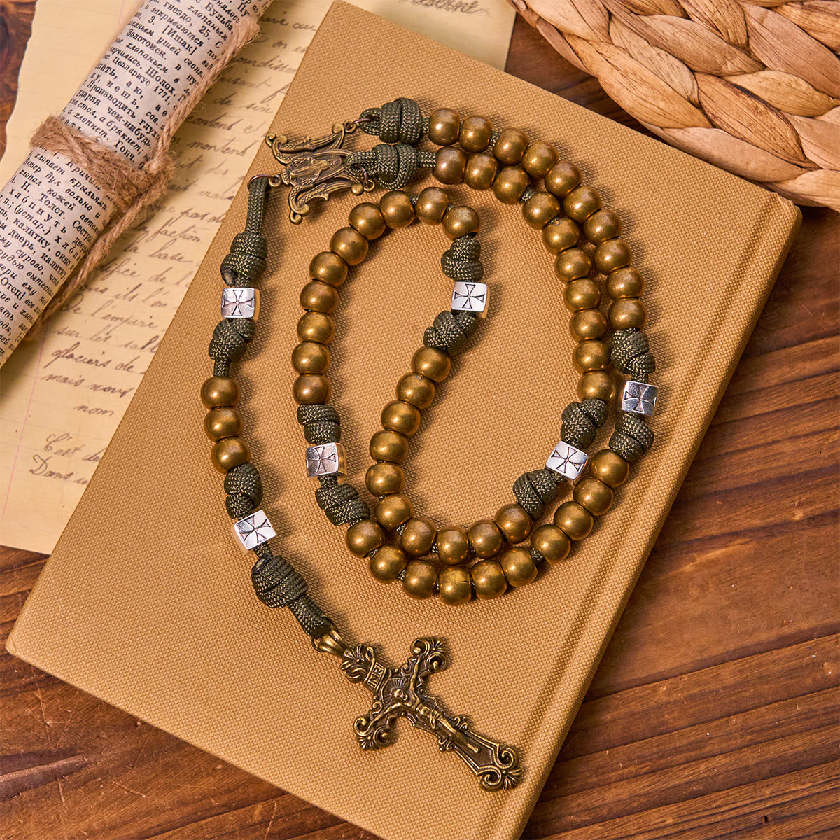 Enduring Faith Paracord Rosary with Bronze Beads: Tradition Woven with Strength