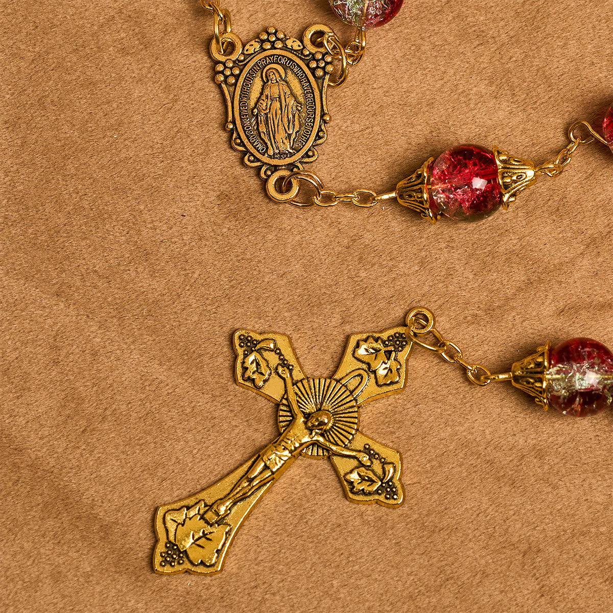 Thanksgiving Gift: Red Bead Rosary | With red beads of fervor, we honor God's grace