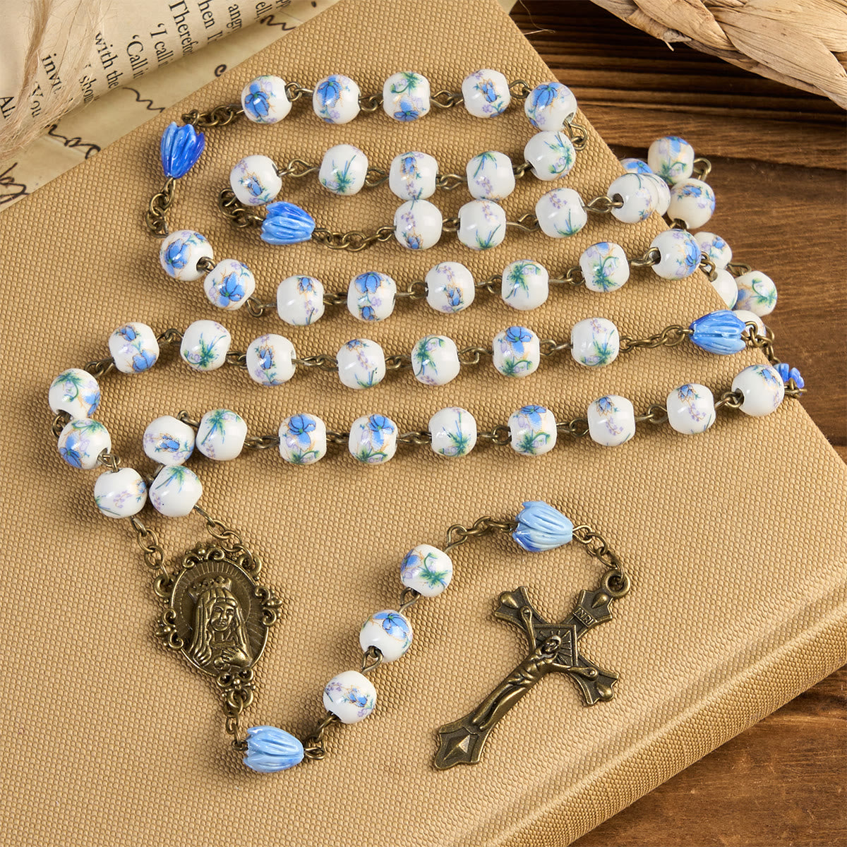 Thanksgiving Gift: Immaculate Heart of Mary Rosary + Thanksgiving Card | Expressing Gratitude Through Faith