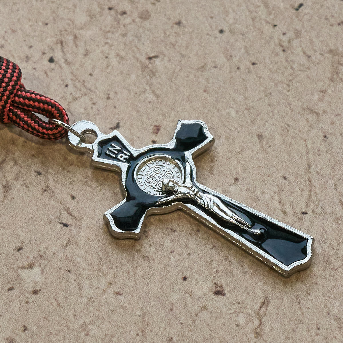 Faith Defender Paracord Pocket Rosary with St. Benedict: Shield of Christ
