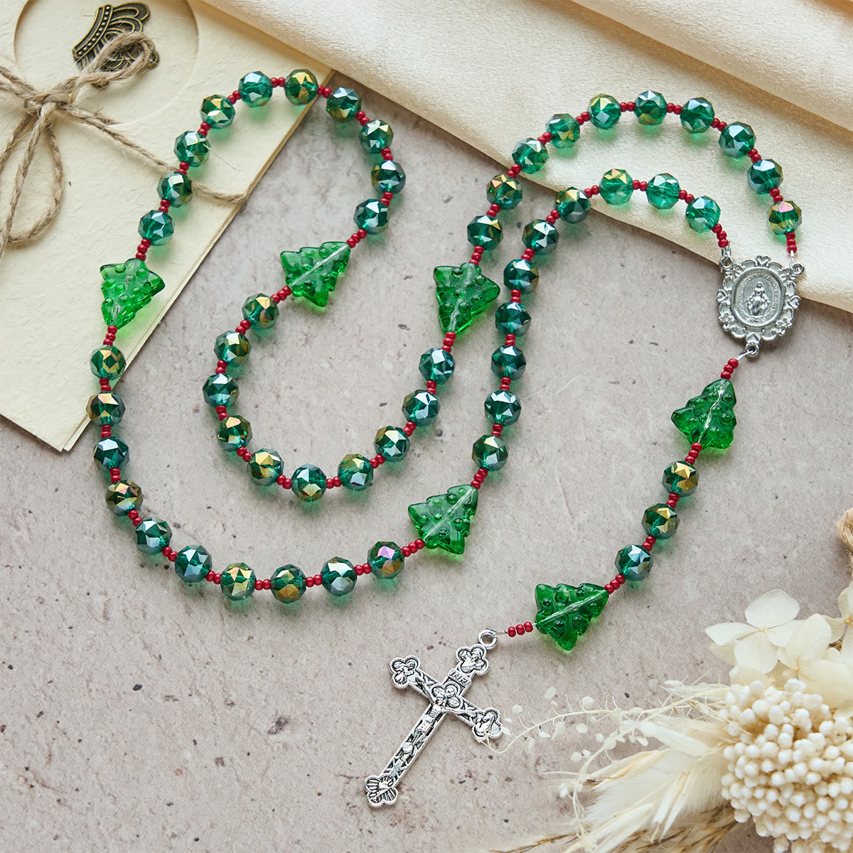 Christmas Gift: Joyful Green Tree of Hope Christmas Rosary: Celebrate Christ's Birth