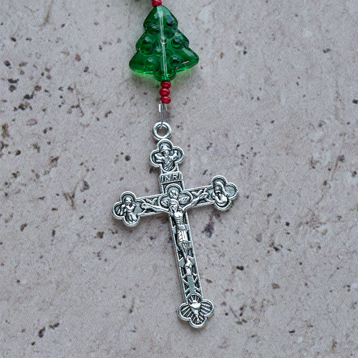 Joyful Green Tree of Hope Christmas Rosary: Celebrate Christ's Birth