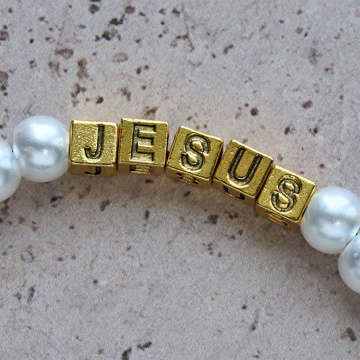 Graceful White Custom Rosary with Burgundy Paracord & Personalized JESUS Letters