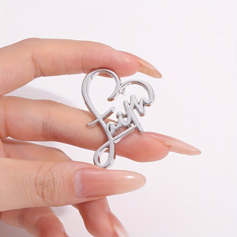 Cross & Phrase Lapel Brooch: Divine Faith Token for Clothing