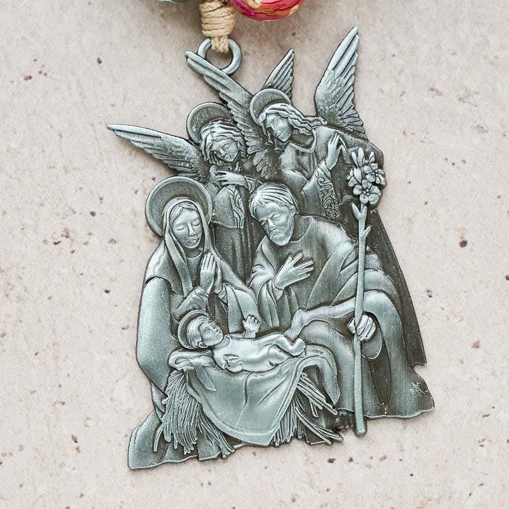 3-Style Christmas Holy Nativity Pocket Rosary: Christmas Shimmer Beads & Unique Birth Scene Pendants