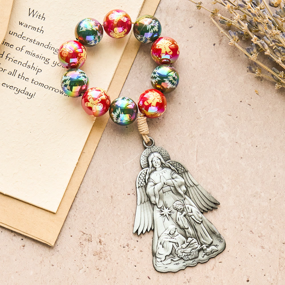 3-Style Christmas Holy Nativity Pocket Rosary: Christmas Shimmer Beads & Unique Birth Scene Pendants