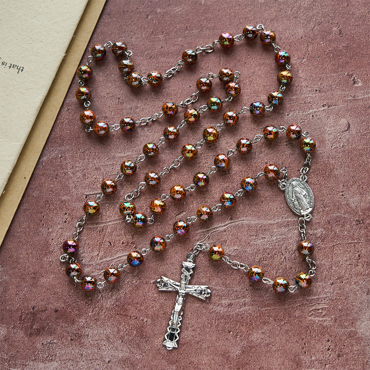 Iridescent Acrylic Faith Rosary: Luminous Comfort with Sacred Symbolism
