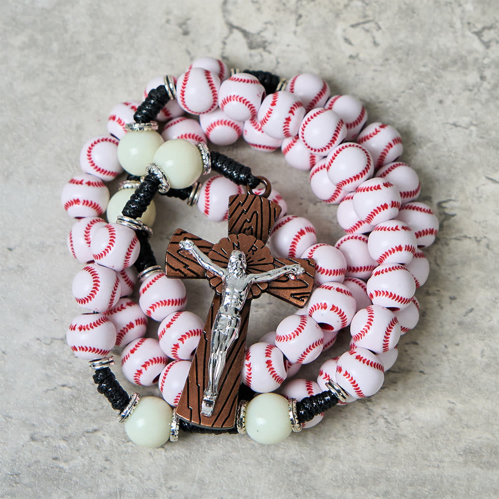 Baseball-Themed Rosary with Crucifix: Faith & Passion for Sports Lovers