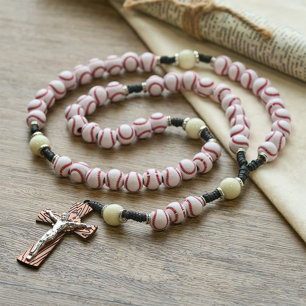 Baseball-Themed Rosary with Crucifix: Faith & Passion for Sports Lovers