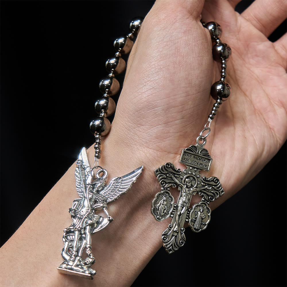 The Four Protect Battle Beads Pocket Rosary Series in 4 Warrior Finishes