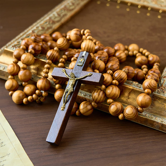 Handmade Olive Wood Crucifix Prayer Rosary